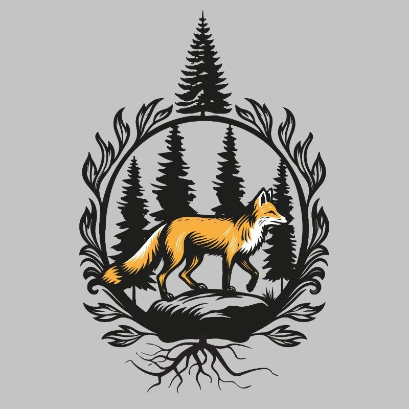 Fuchs streift durch die Wälder