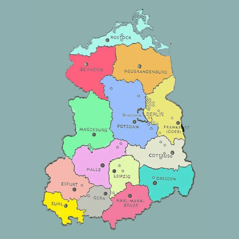 Carte de la RDA