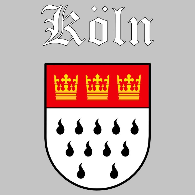 Armoiries de Cologne avec des lettres blanches