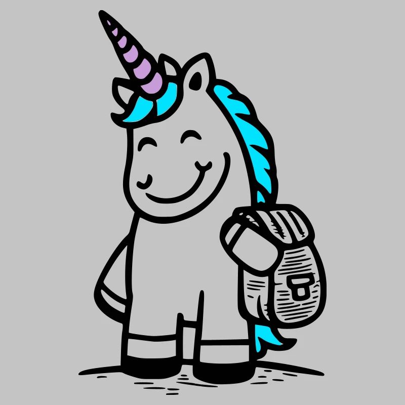 Magisches Einhorn zur Einschulung mit Ranzen