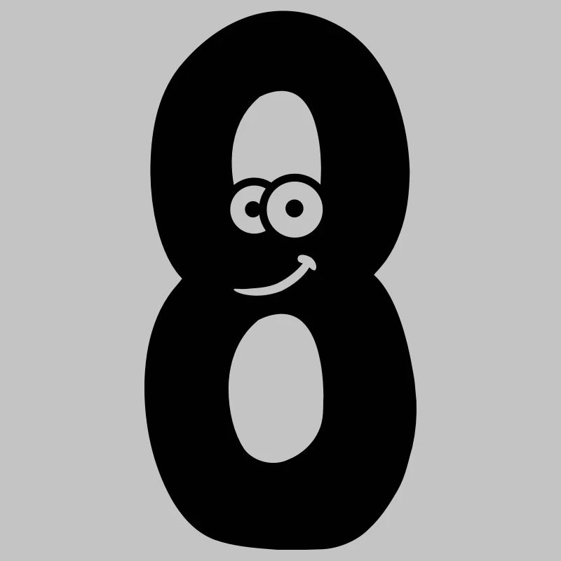 Numéro 8 huit comic animé visage fun