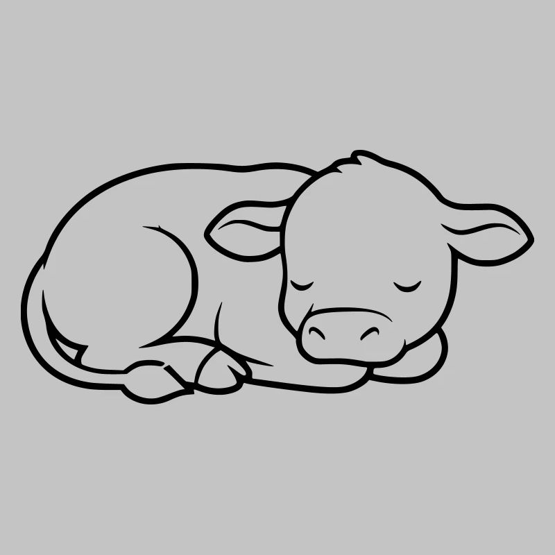 Veau endormi Vache bébé mignon