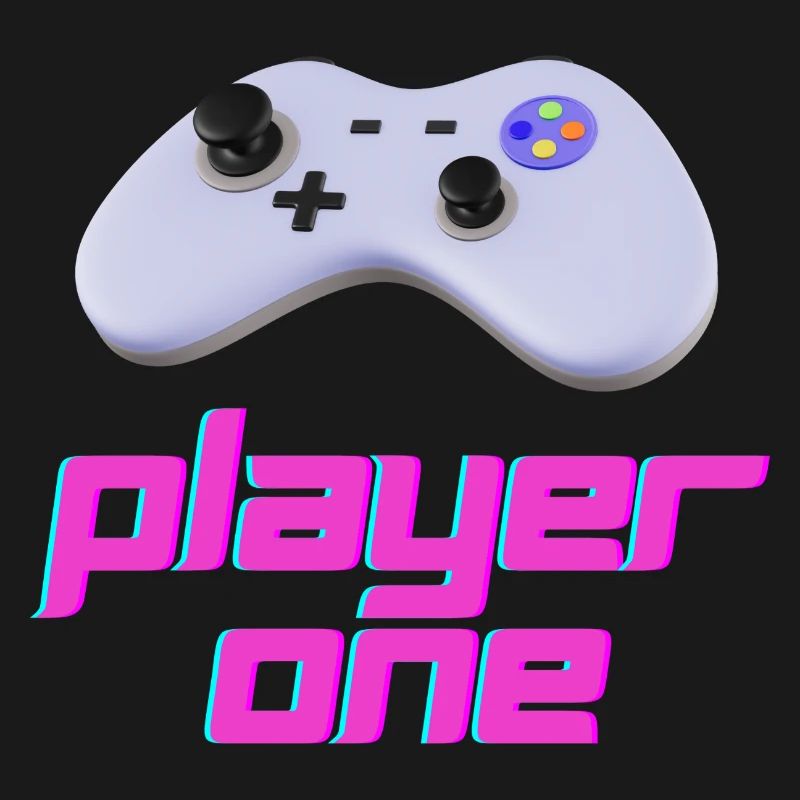 Neon Retro Controller Spieler Eins