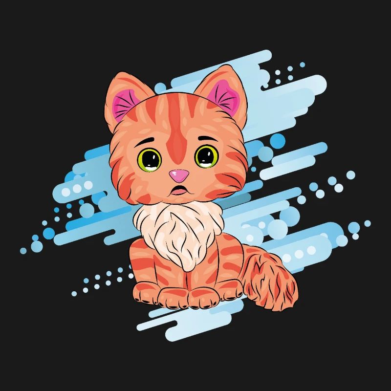 Chat orange mignon avec une écharpe
