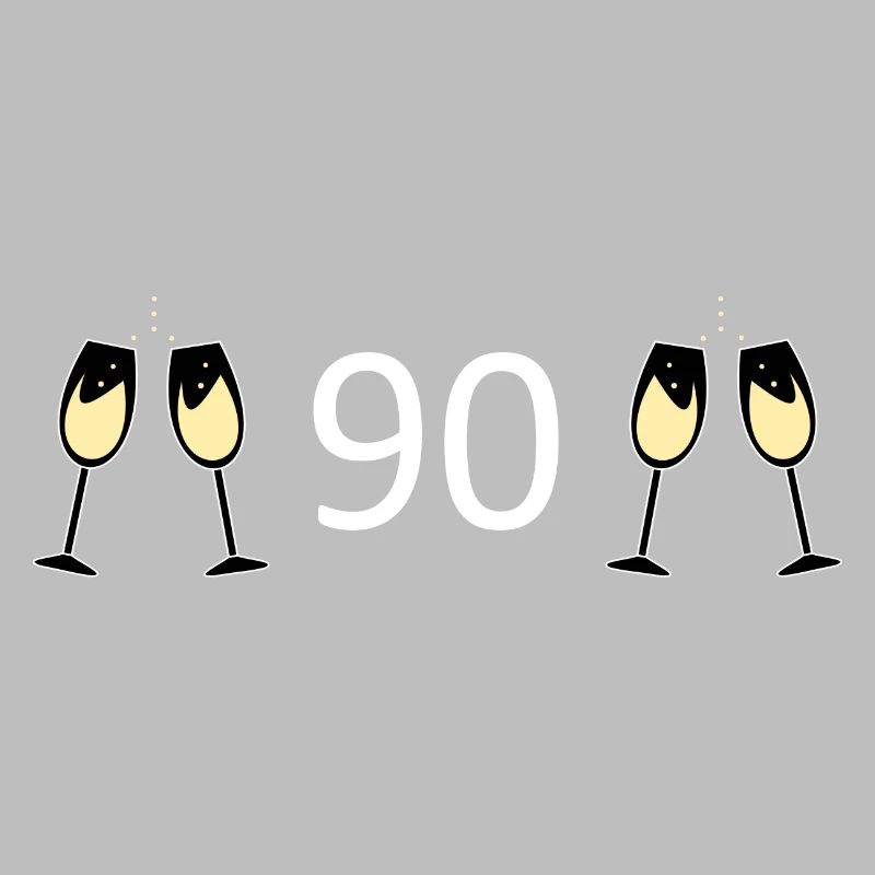 90th Birthday 90th Anniversary 90 Number 90 white
