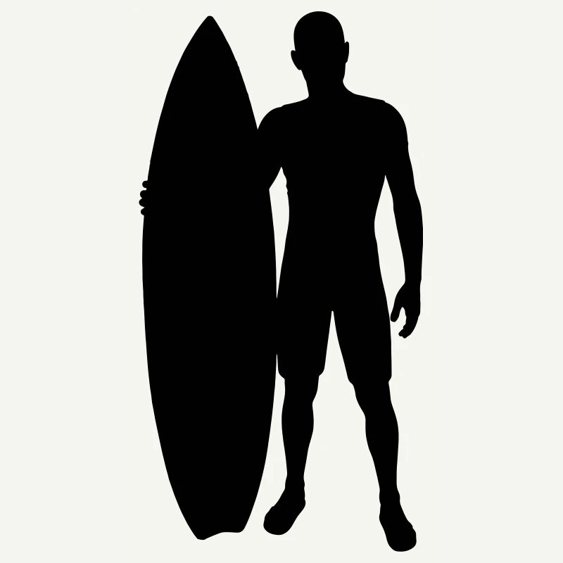 Surfer avec planche de surf
