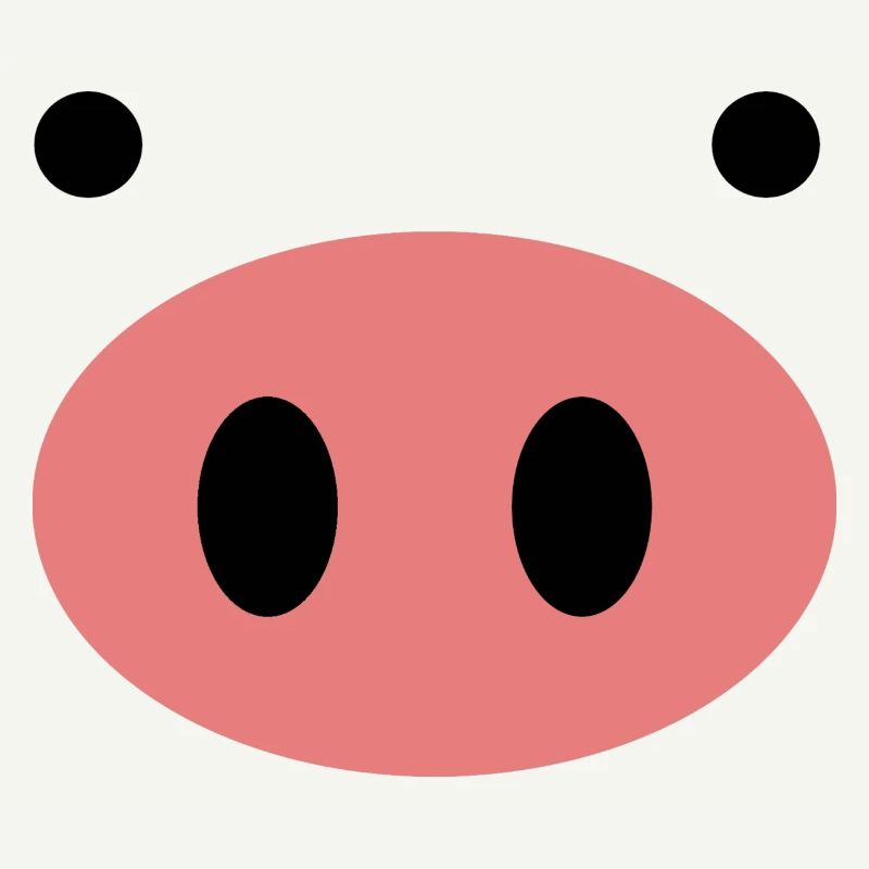 Minimalist Pink Schwein Gesicht 