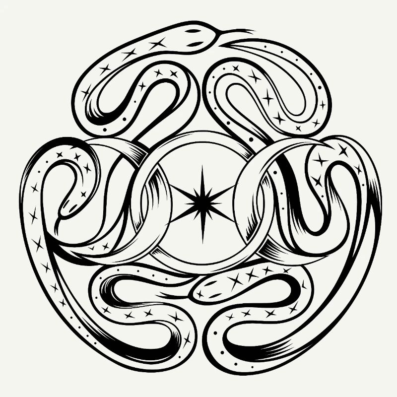 Serpents avec roue d’Hécate