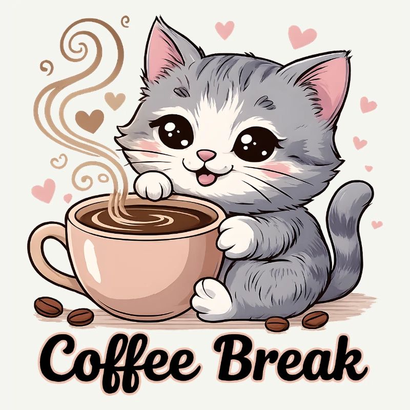 Chat mignon - Pause café