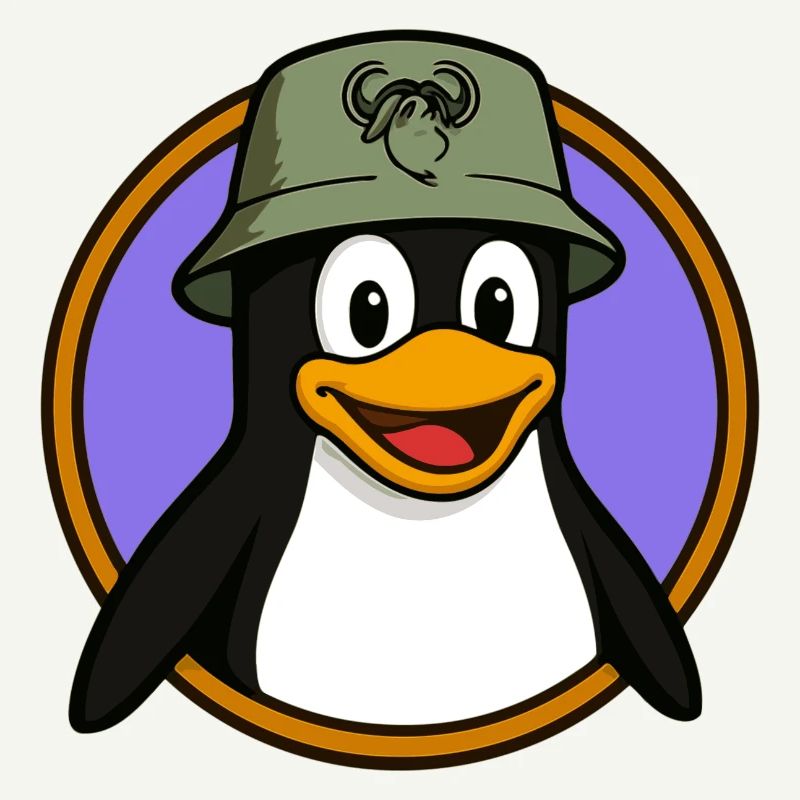 Tux Linux + GNU Hut