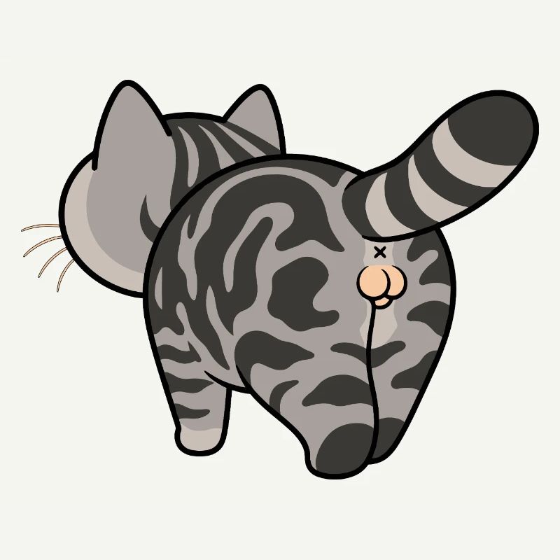 Chat tigré gris de dessin animé