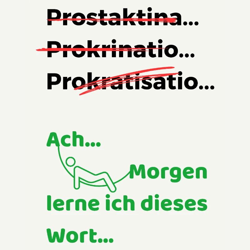 Prokrastination lustiger Spruch Hängematte