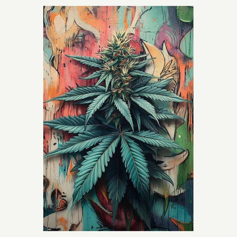 Art de feuilles de cannabis graffiti