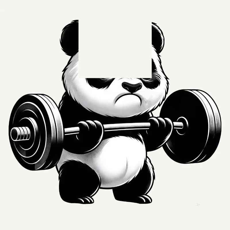 Drôle de panda faisant de la musculation