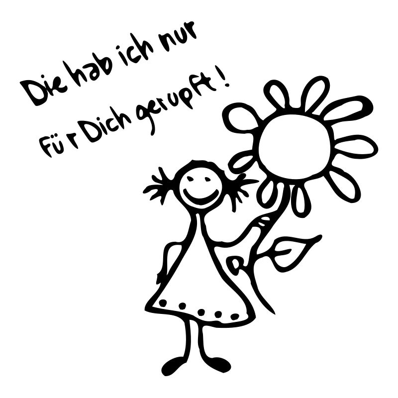 Geburtstag - Strichmännchen mit Blume