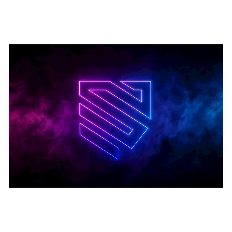 Neon Geometric Shield Logo