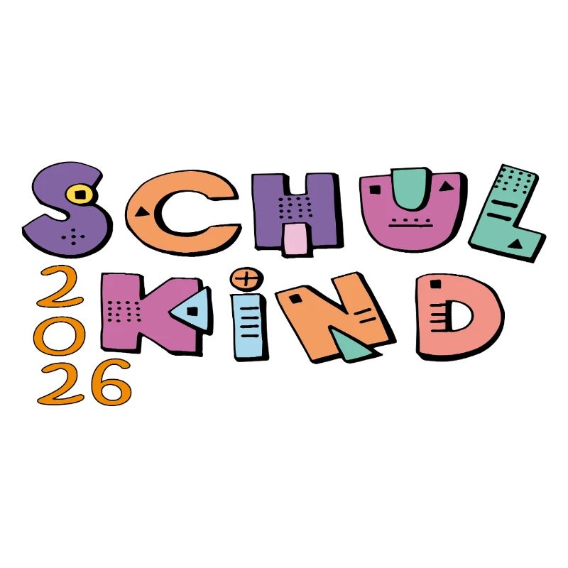 Schulkind 2026  Bunte Buchstaben