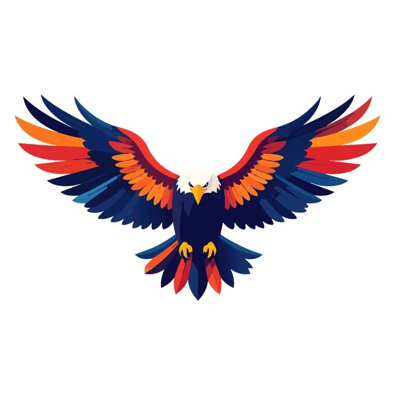 Motif coloré d’aigle volant Ailes déployées d’aigle