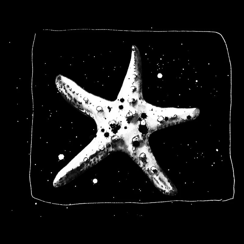 Étoile de mer dessinée à la main - Escapade en bord de mer
