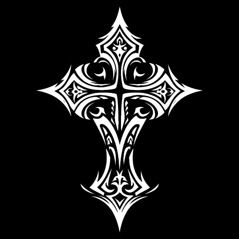 Filigrane de croix orné
