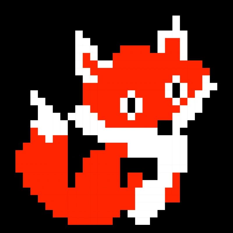 Fuchs Fox Pfote Pixel Retro Design Shirt Geschenk