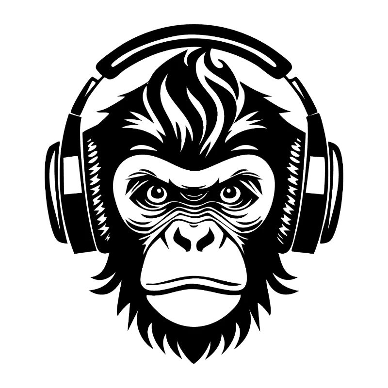 Monkey Head Minimal Lines Art Edition Shirt