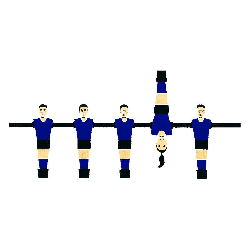 Stilisierte blaue Figuren