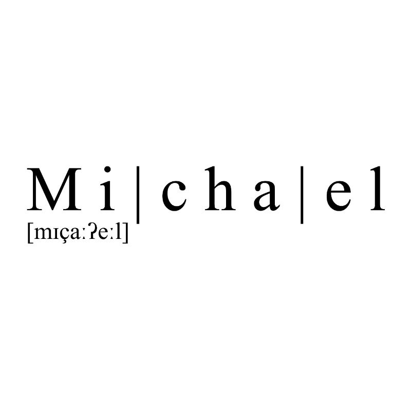 Name abstrakt Typografisch Weiß Michael