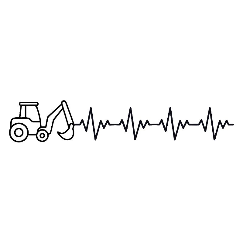 Bagger Baggern Baggerfahrer EKG Herzschlag