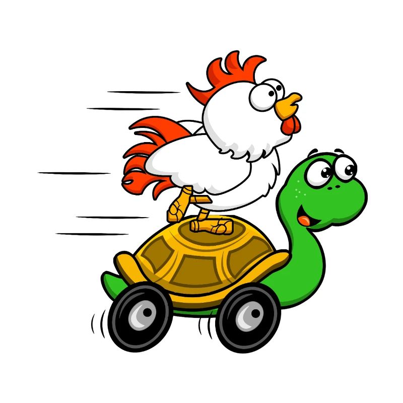 Chickens on Turtle Wagon