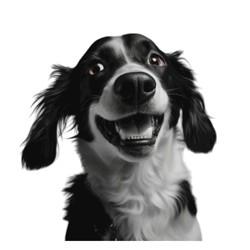 Chien noir et blanc