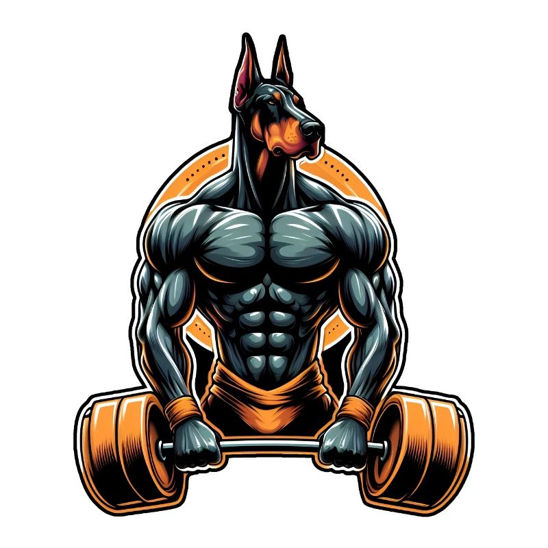 Muskel Dobermann Lifter