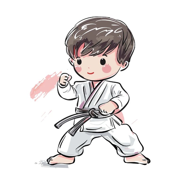 Karate Junge Comic Stil