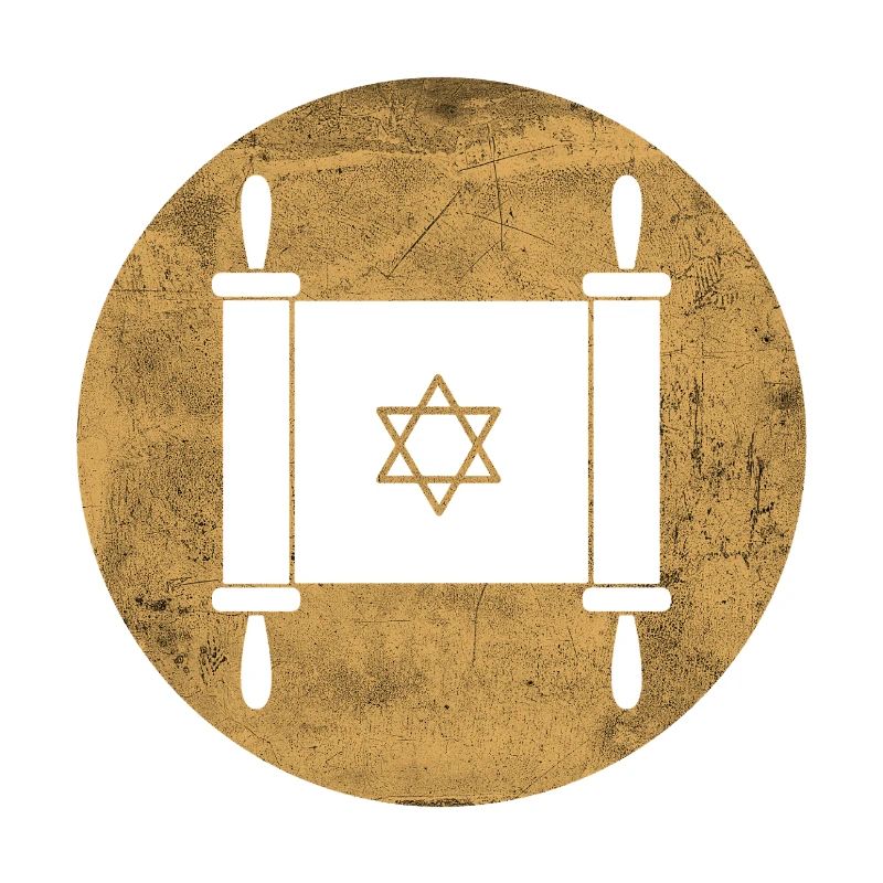 Rouleau de la Torah dans un cercle doré
