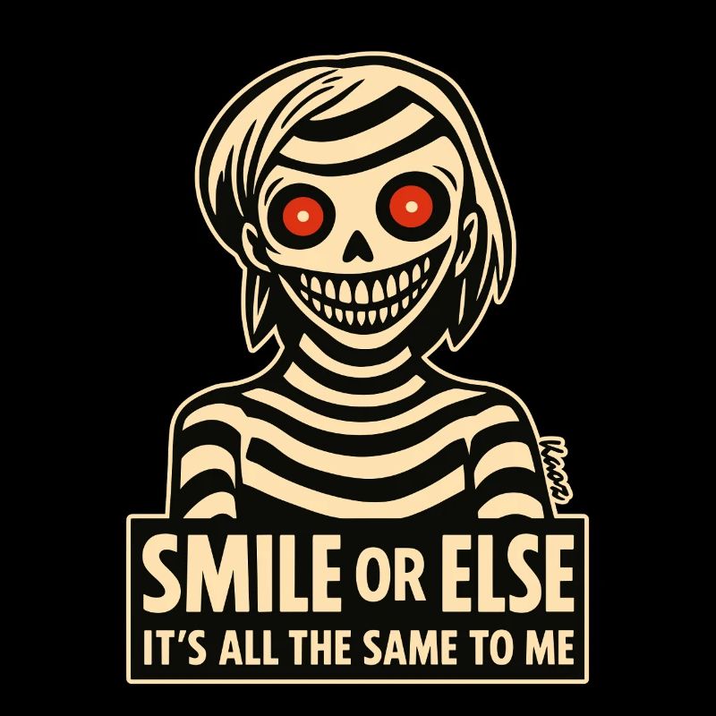 Skeletal smile with message