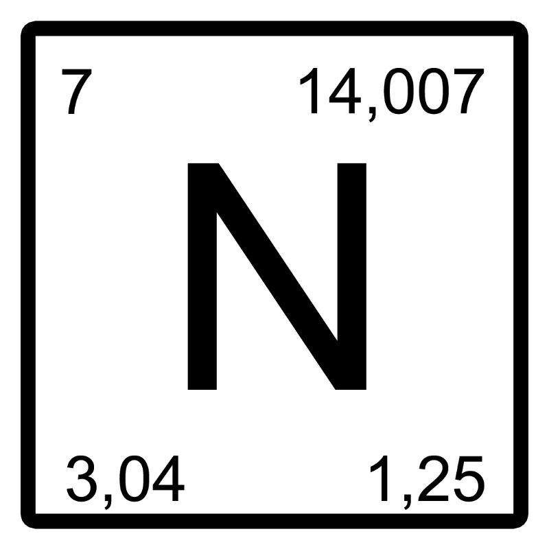 Nitrogen Symbol Square Design Nitrogen