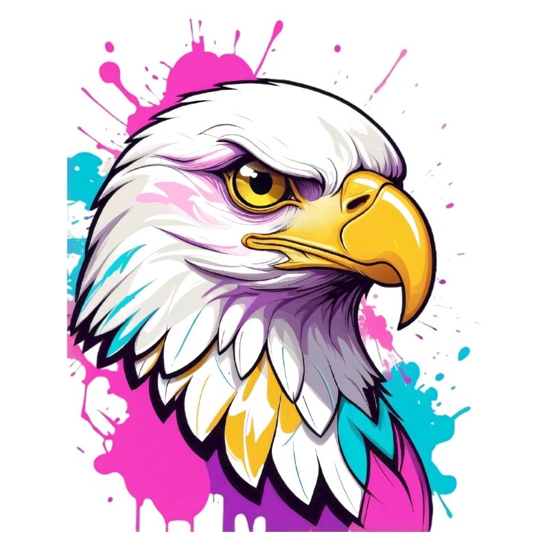 Colorful Eagle Graffiti Portrait