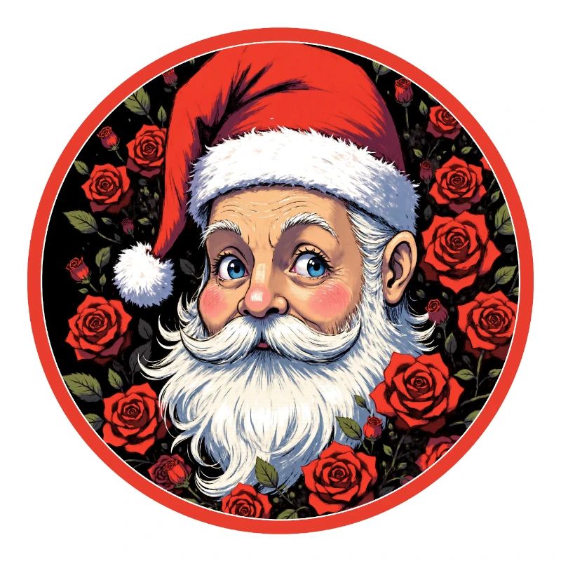 Romantischer Weihnachtsmann mit Rosen
