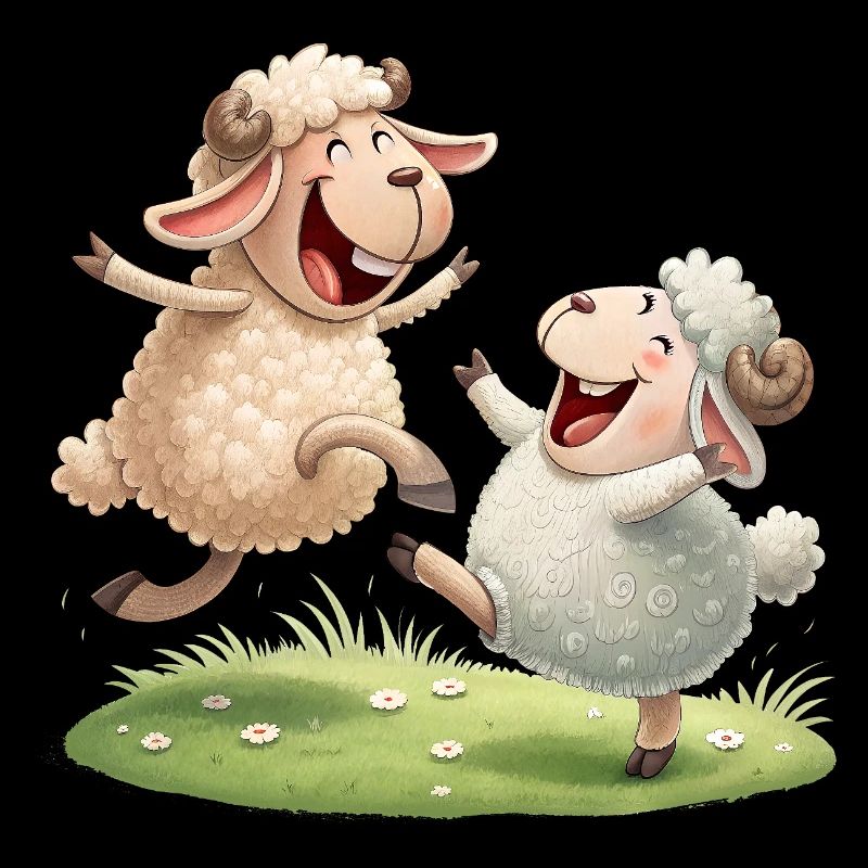 Duo de moutons joyeux