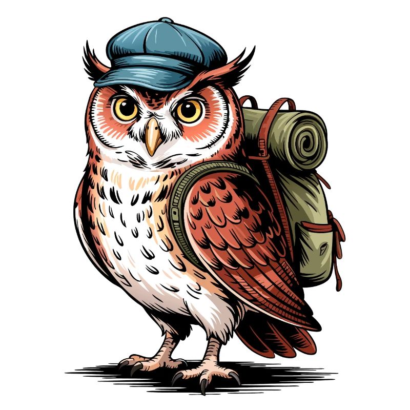 Abenteuer Eule mit Rucksack