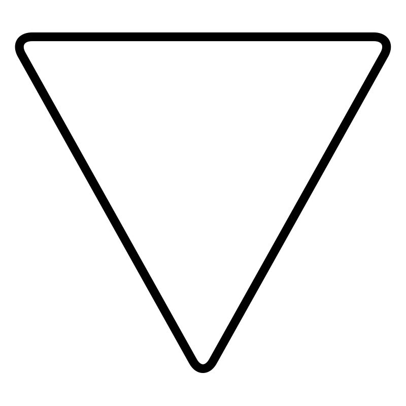Triangle with rounded corners as a warning sign