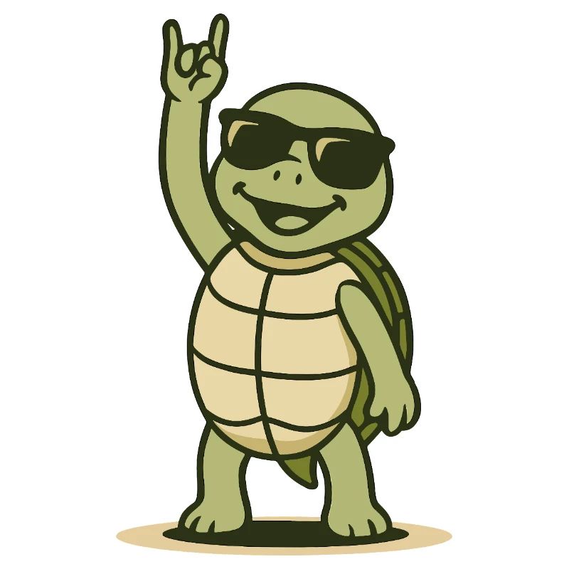 Rocking turtle with sunglasses