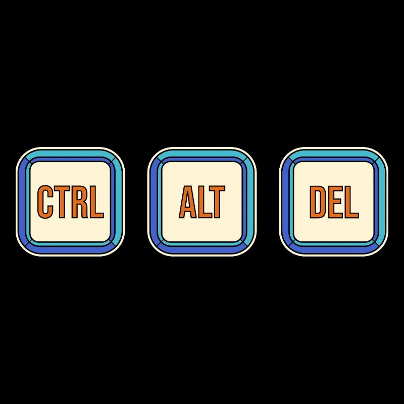 Touches de clavier rétro CTRL ALT DEL