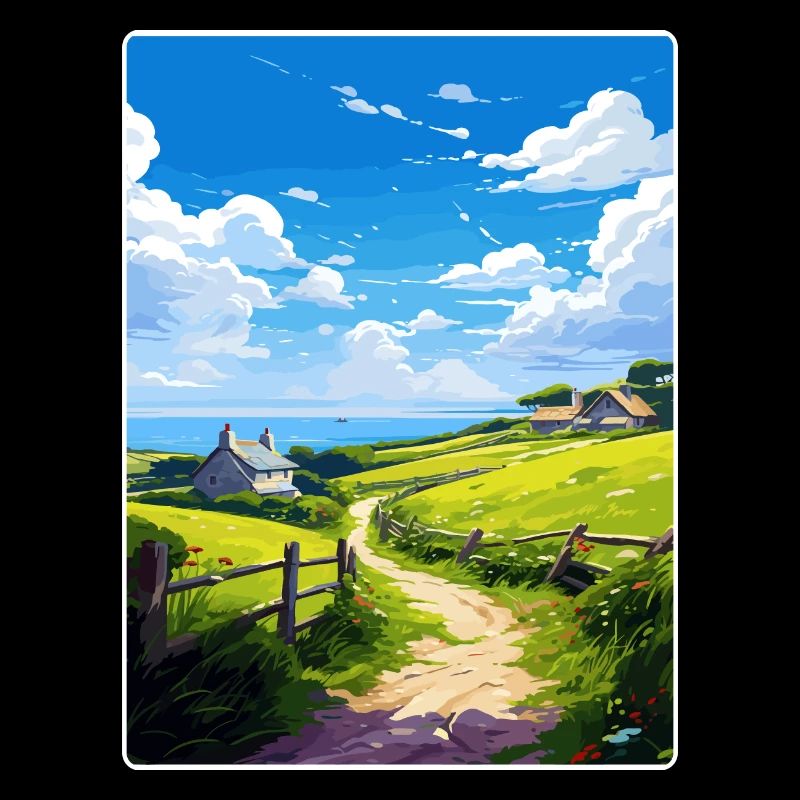 Lamorna Cornouailles Angleterre Affiche de voyage souvenir