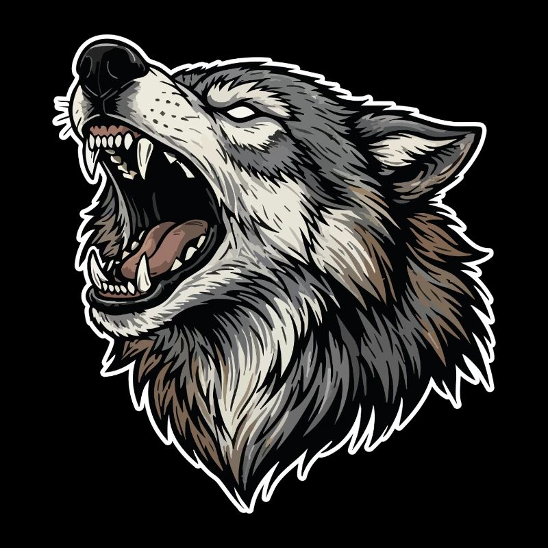 Loup Sauvage Hurlant Mascotte Alpha Wolf