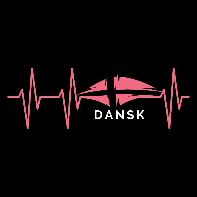 Pulse Dansk Danemark battement de coeur Illustration graphique