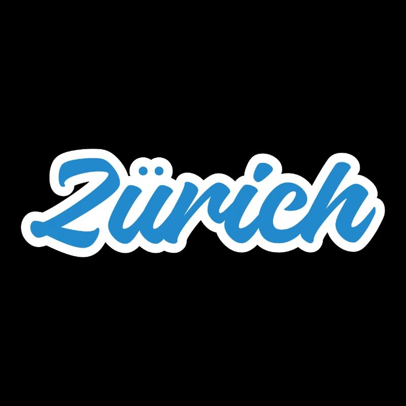 Zürich Script Blau Skyline