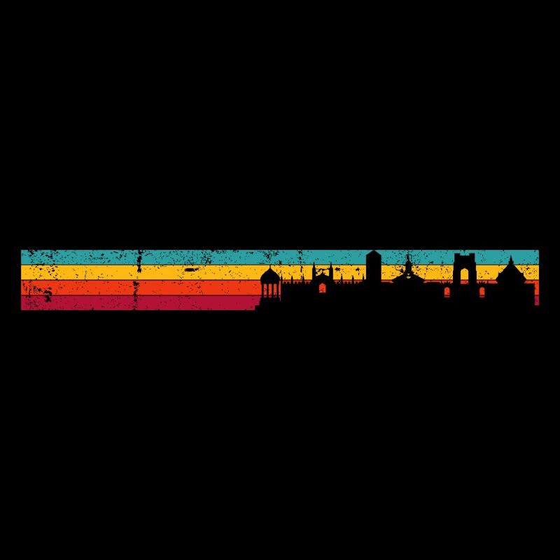 Retro Regenbogen Skyline