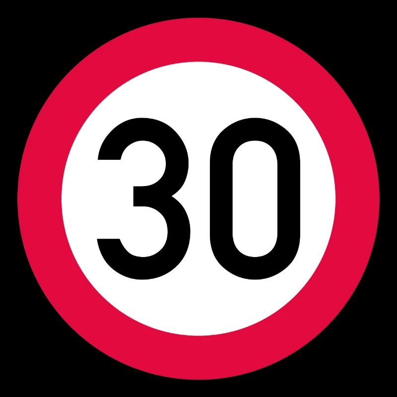 30 ans Attention ! Panneau de signalisation 30 km/h