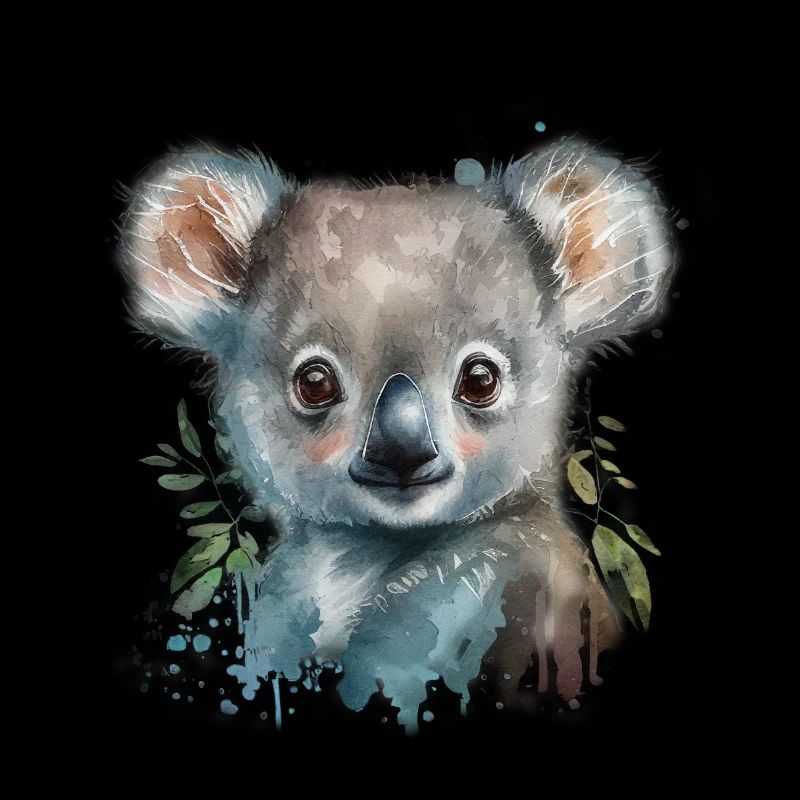 Koala Aquarell Laub